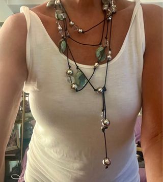 Collar Cuentas Marinas y Perlas