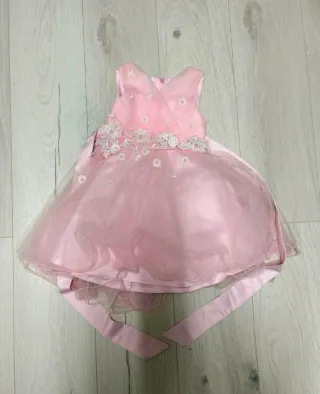 Vestito bambina rosa con fiori
