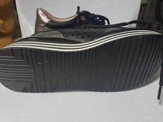 Scarpe Gavi ecopelle nera con profilo metallo