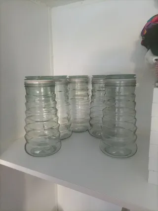 Pack 6 Botes/Jarrones Vintage Vidrio