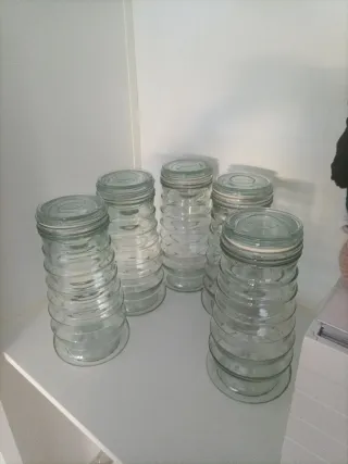 Pack 6 Botes/Jarrones Vintage Vidrio