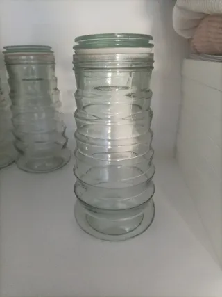 Pack 6 Botes/Jarrones Vintage Vidrio