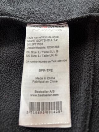 Chaqueta Soft Shell Jack & Jones Negra