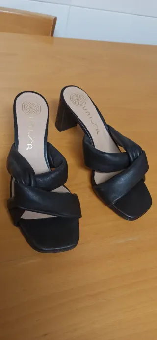 Elegantes Sandalias negras 38, moda española