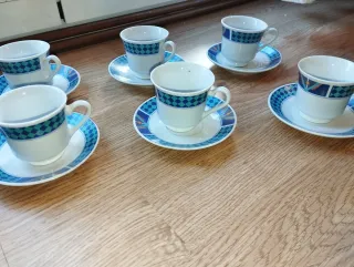 Juego 6 tazas café porcelana diseño