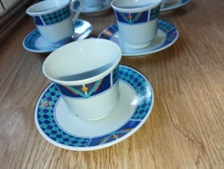 Juego 6 tazas café porcelana diseño