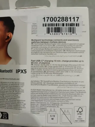 Auriculares Belkin SoundForm Rhythm True Wireless