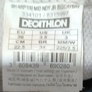 Botas de monte niño azul número 34