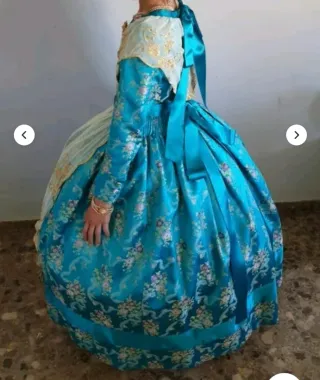 Traje Fallera Niña 10 Años Azul y Dorado