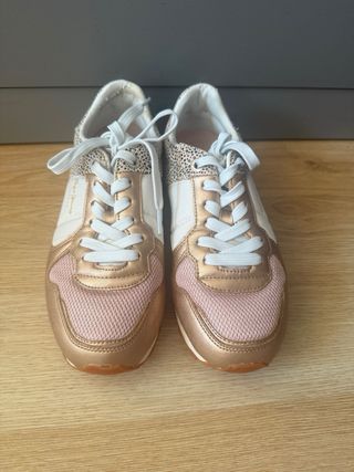 Zapatillas Pepe Jeans leopardo rosa y dorado