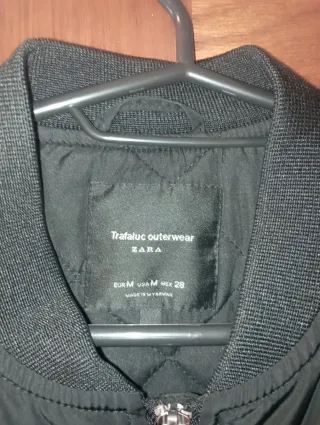 Chaqueta Bomber Negra Zara Talla M