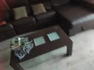 Tavolino wengue con cristallo