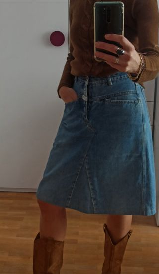 Falda vaquera midi