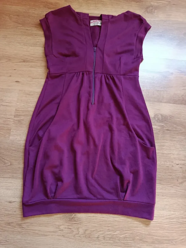 Vestido morado globo sin mangas Lefties Talla M