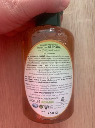 D’Shila. champú de bardana. Activador crecimiento.