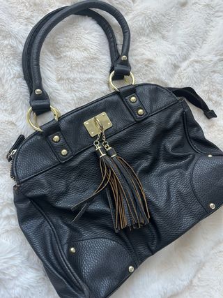 Bolso Cuero Vintage Negro 2000s