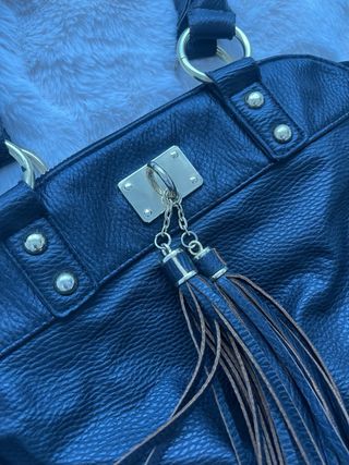 Bolso Cuero Vintage Negro 2000s