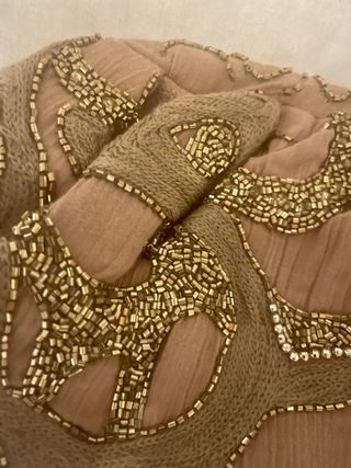 Bolso de mano Zara dorado y verde oliva