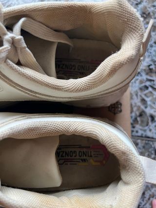 Zapatos Buffalo plataforma beige/blancos