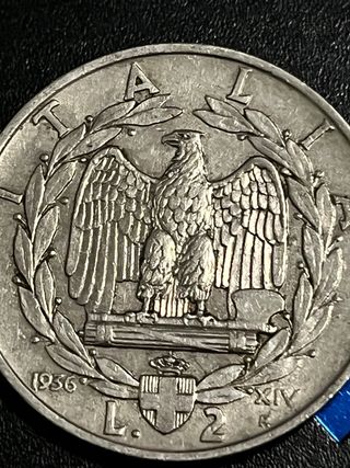 2 Lire 1936 Italia Aquila