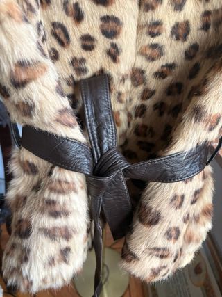 Abrigo chaqueton piel conejo animal print m-L
