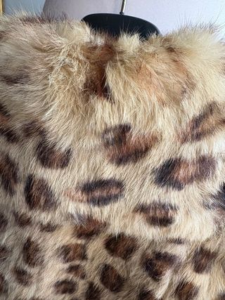 Abrigo chaqueton piel conejo animal print m-L