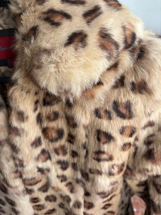 Abrigo chaqueton piel conejo animal print m-L