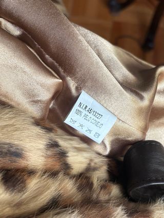 Abrigo chaqueton piel conejo animal print m-L