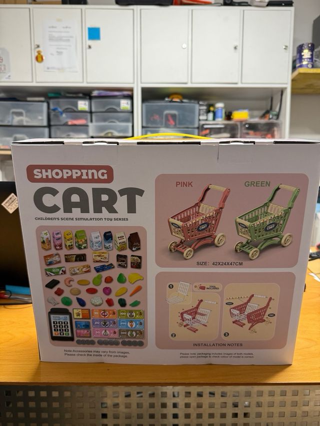 Carrello della spesa per bambini con accessori