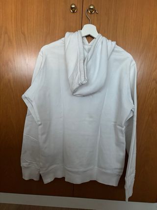 Sudadera Calvin Klein Blanca Logo Plateado