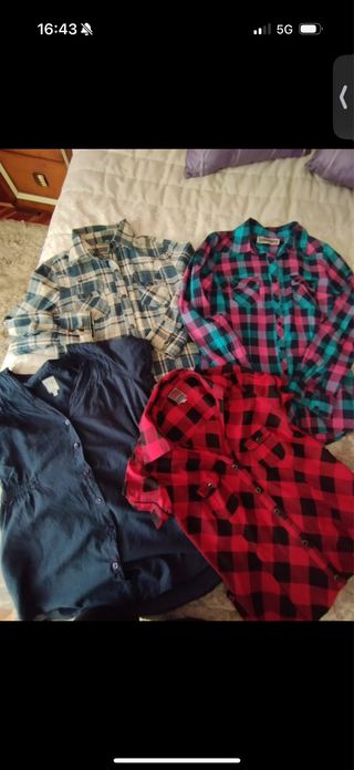 Lote 4 camisas mujer cuadros