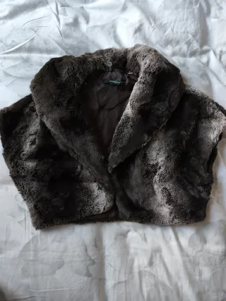 Bolero pelo marrón y gris