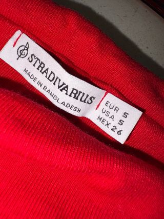 Top Stradivarius Rojo Talla XS