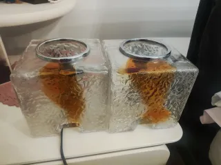 Lampade vintage in vetro e metallo