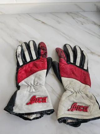 Guantes Moto Spica Retro Rojos y Blancos