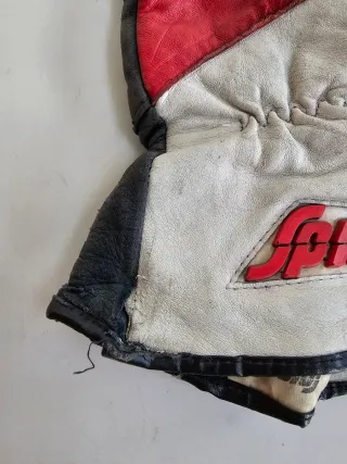 Guantes Moto Spica Retro Rojos y Blancos