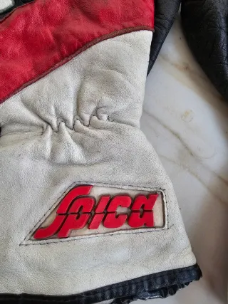 Guantes Moto Spica Retro Rojos y Blancos