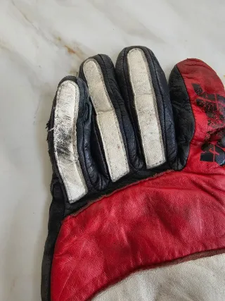 Guantes Moto Spica Retro Rojos y Blancos