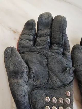 Guantes Moto Spica Retro Rojos y Blancos