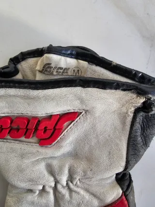Guantes Moto Spica Retro Rojos y Blancos