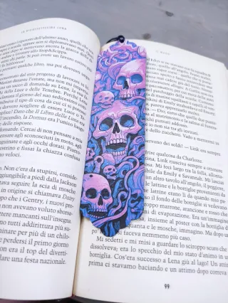 Segnalibro 3D PLA Teschio Fiamme