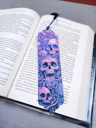 Segnalibro 3D PLA Teschio Fiamme