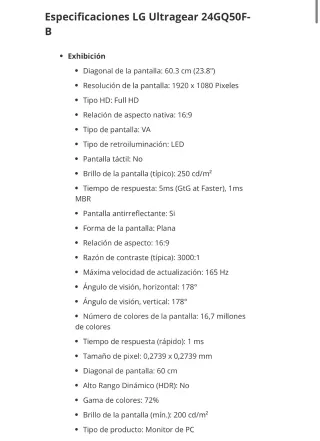 Monitor LG Ultragear 24GQ50FB 23.8”
