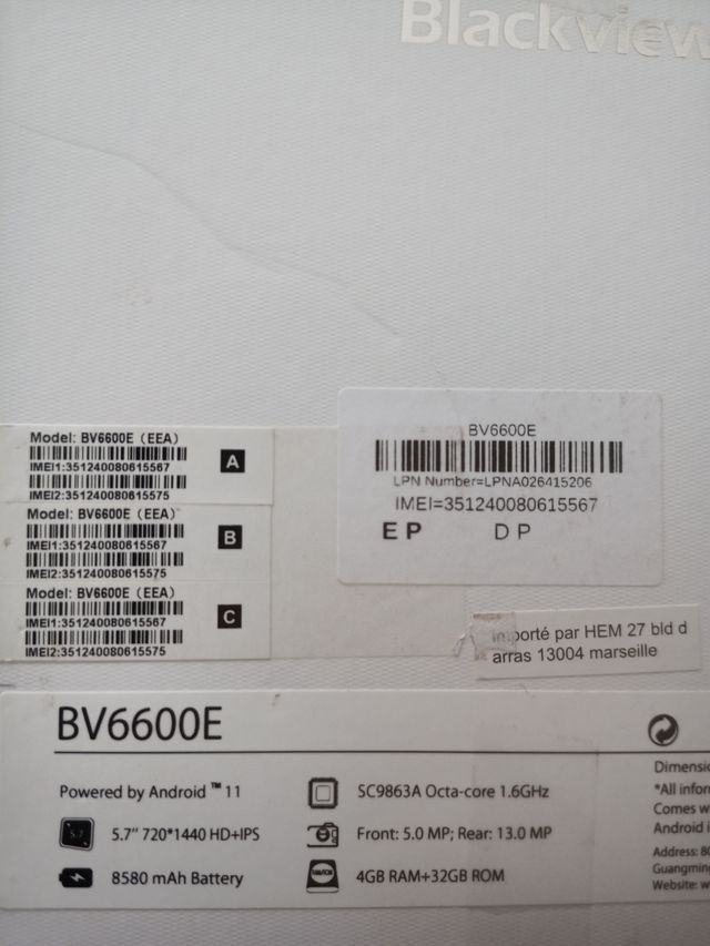 Blackview BV6600E smartphone nero