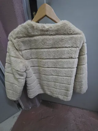Chaquetón pelo beige talla  S