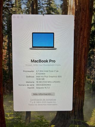 MacBook Pro 13” Plata/Gris Espacial