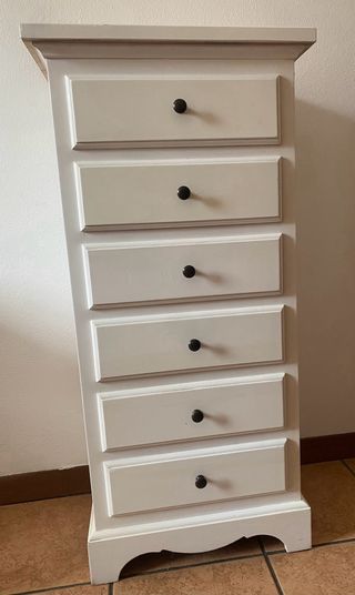 Cassettiera in legno bianca