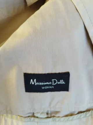Gabardina Massimo Dutti Mujer Beige