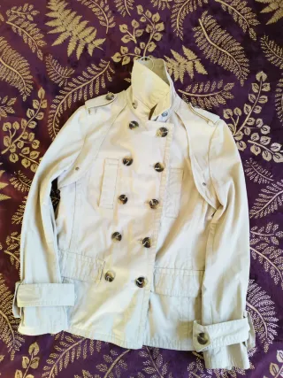 Gabardina Massimo Dutti Mujer Beige