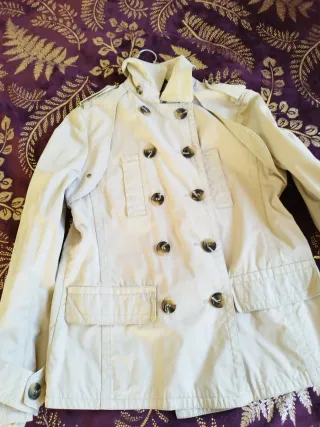 Gabardina Massimo Dutti Mujer Beige